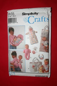 Simplicity 8105 Accessories for Baby Dolls in Three Sizes, Sm, Med, Lrg 1992 FF - Picture 1 of 2