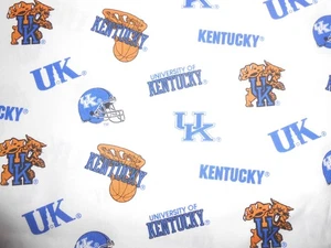 UK University of KENTUCKY Basketball Football FABRIC Cotton 44 x 72 inches Sykel - Picture 1 of 3