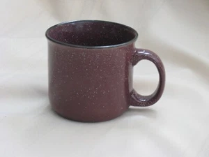 Mulberry Heavy Coffee Mug, Purple w/ White Specks & Black Upper Rim, 3 1/2" Tall - Picture 1 of 8