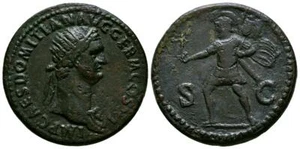 DOMICIANO. Dupondio. (Ae. 13,46g/28mm). 85 d.C. Roma. (RIC 293). Anv: Busto rad - Bild 1 von 1