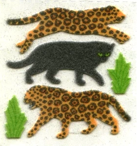 Pegatinas para álbumes de recortes Sandylion RaRe FUZZY CHEETA BLACK PANTHER D08 AGOTADAS - Imagen 1 de 1