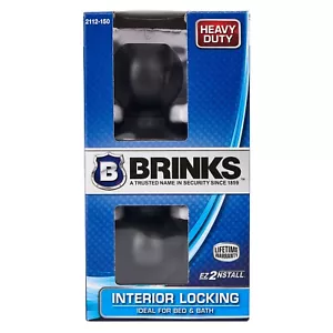 Lot 2 Brinks Privacy Interior Locking Bed-Bath Ball Style Doorknob/Tuscan Bronze - Picture 1 of 10