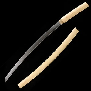 Shirasaya Sword Japanese Samurai Katana T10 Steel Clay Tempered Straight Hamon - Picture 1 of 11