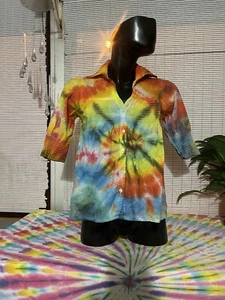  Füchsin, Größe S, dehnbare Ärmel und Brustweite, leicht, Sommer Tiedye ShirtS - Bild 1 von 3
