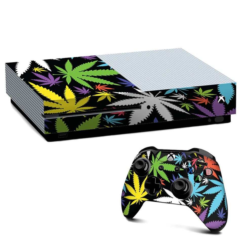 ITSASKIN Xbox One S Console Skins Decal Wrap ONLY Colorful Weed Leaves Leaf