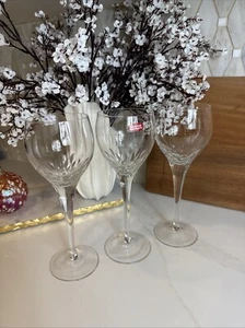 Set of 3 Svend Jensen Empress Clear 9 1/2 inch Tall Water Goblet Glass - Picture 1 of 15