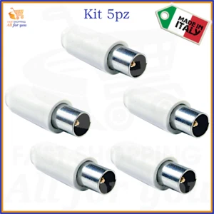 Kit connettore spinotto per antenna TV 5pz connettori spinotti coassiale maschio - Afbeelding 1 van 1
