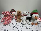 Ty Jingle Beanies - 2008 (SET OF 5) 4" HOLIDAY ORNAMENTS PLUSH New With Tags
