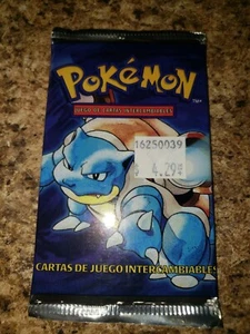 Pokemon Base Set Factory Sealed Booster Pack Spanish Blastoise - Picture 1 of 12