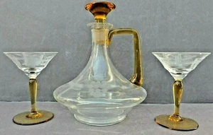 Art Deco Likör-Karaffe mit 2 Gläsern Art Deco Jugendstil Feine Manufakturarbeit - Bild 1 von 12