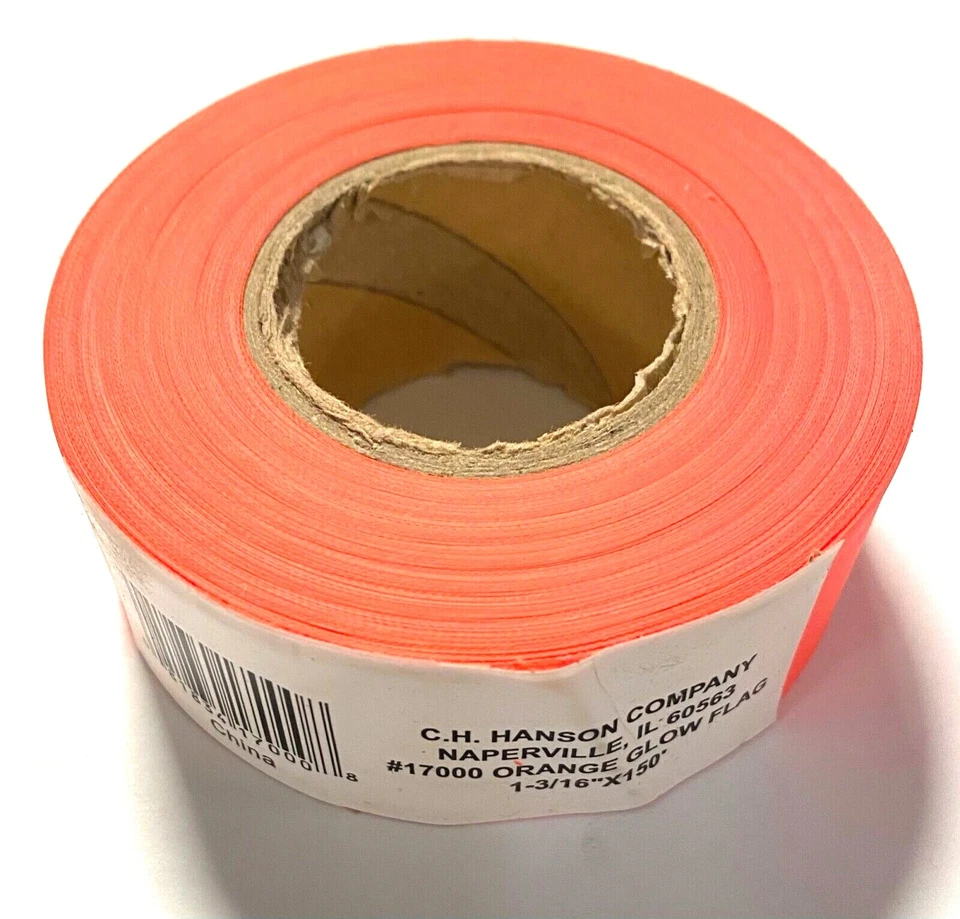 C.H. Hanson Orange Flagging Tape 1-3/16" x 150' Hi-Vis Orange 17000 1 Roll - Image 1 of 1