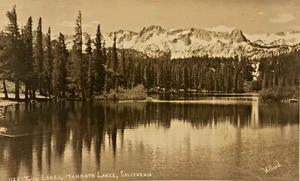 De colección RPPC Twin Lakes Mammoth Lakes California Trees Mountains - Imagen 1 de 3