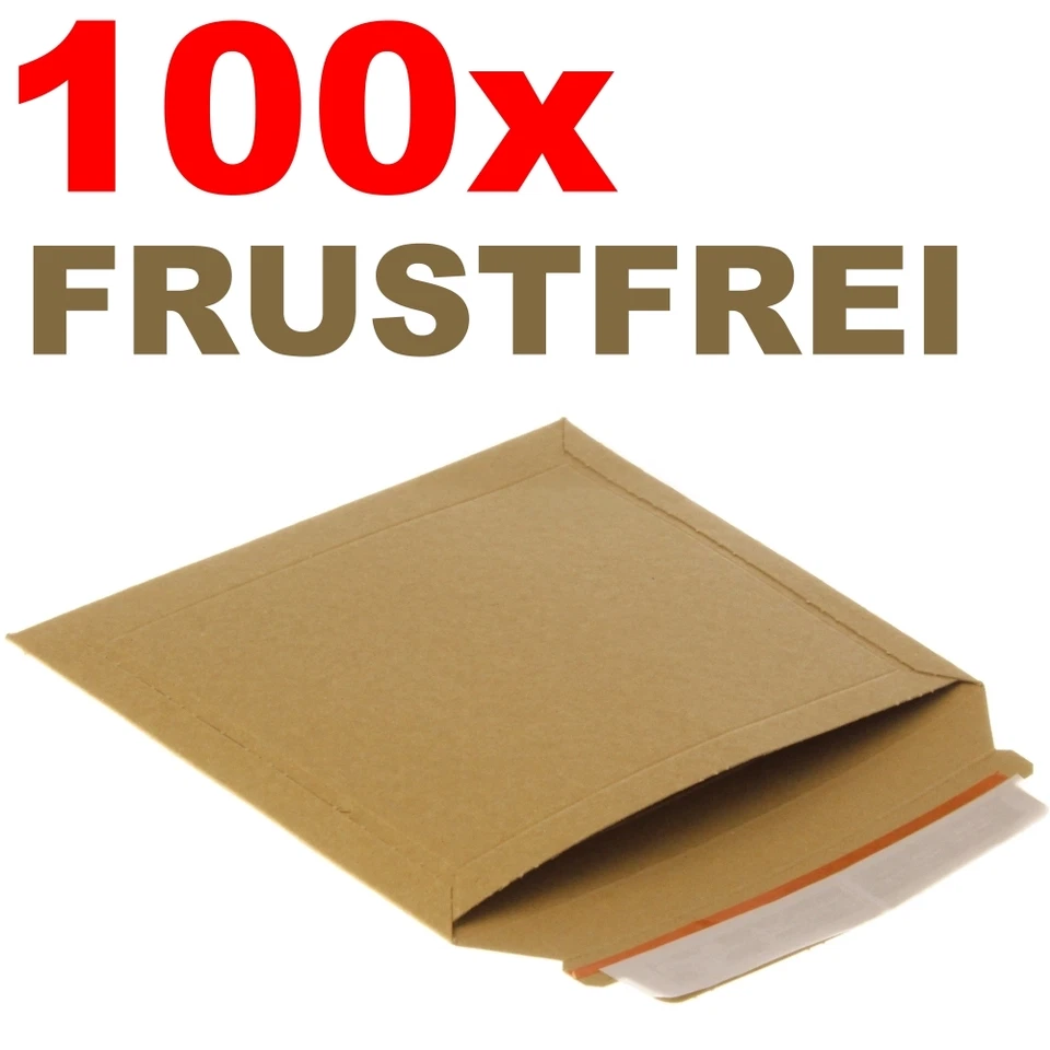 100 Vollpappe Versandtaschen - Buch Verpackung frustfrei - 235mm x 180mm - A5