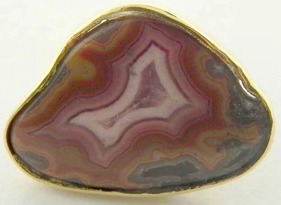 18K Yellow Gold - Dry Head Natural Agate Men's Tie Tack Pin - Image 1 of 3