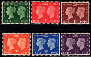 1940 Queen VICTORIA King GEORGE VI SG#479-484 MNH OG VF