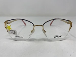 L’Amy Paris BRINA X691 51-17-130 Demi Blau/Gold Halbrand Brille Brillengestell &534 - Bild 1 von 8