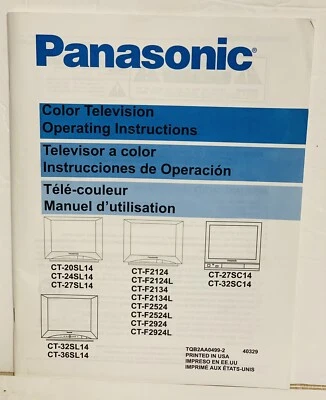 Manual de instrucciones de funcionamiento de la televisión a color Panasonic modelos CT- y CT-F Foto 1 de 2