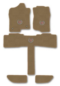 2007-2010 Cadillac Escalade ESV 5pc Tan Carpet Floor Mats w Cadillac Crest Logo - Picture 1 of 8