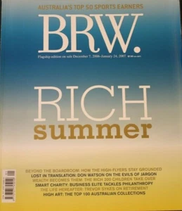 BRW Rich Summer Australias top 50 sports earners Flag ship Edition 2006-2007 - Picture 1 of 7