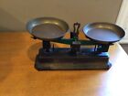 FRENCH "FORCE" VINTAGE GREEN KITCHEN SCALES w/ brass pans….vintage