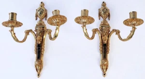 Pair Louis XVI Gilt Bronze Sconces - Picture 1 of 4
