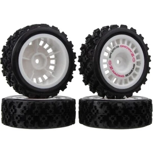 RC Rally Car Wheels Rims&Rubber Tires For Tamiya TT01 TT02 TT01E XV-01 DF-03 HSP - Picture 1 of 7