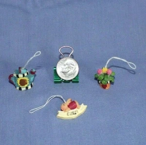 Lote de adornos de árbol de Pascua miniatura para casa de muñecas estatuilla en maceta tulipán flor signo  - Imagen 1 de 2