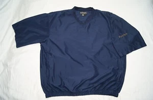 footjoy windbreaker pullover men's XL navy blue short sleeve 2 pockets - Picture 1 of 12