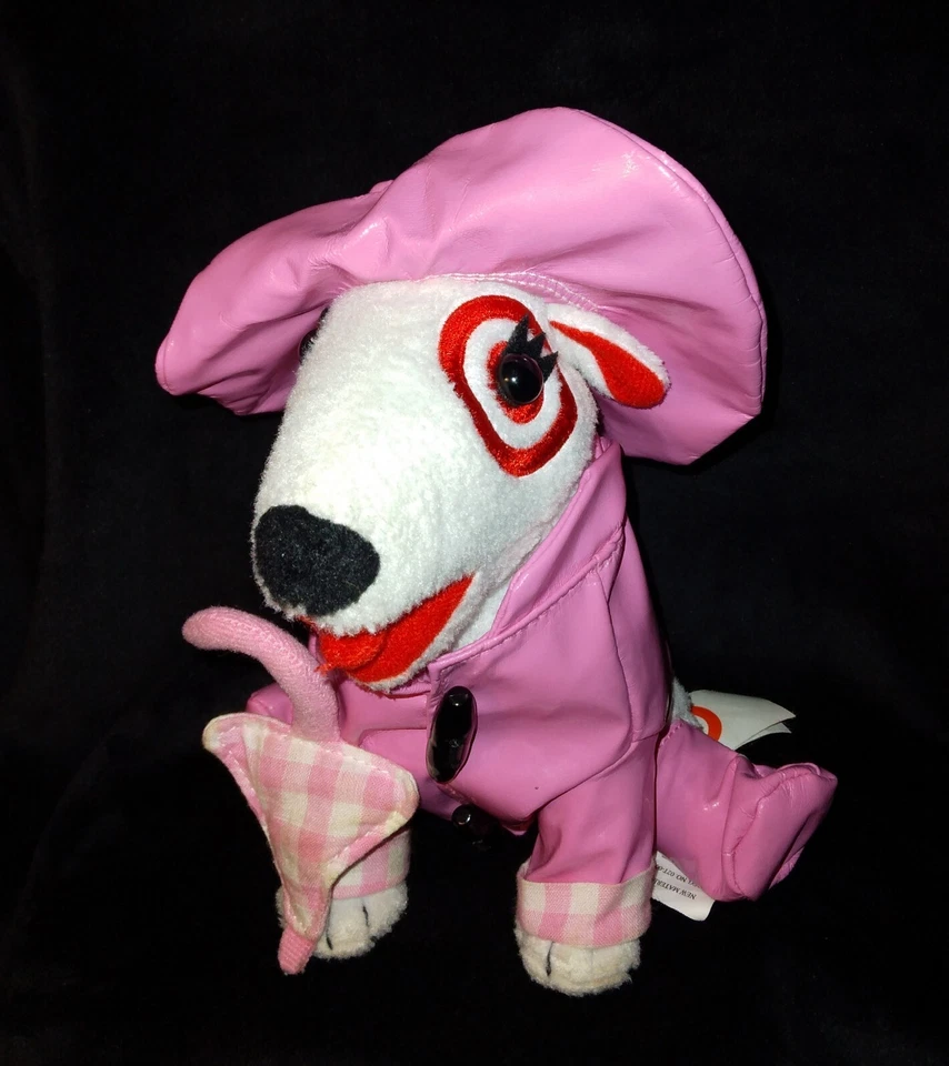 Target Bullseye Stuffed Plush Dog Pink Raincoat Girl 2016-RARE A Must See 👀 - Image 1 of 4