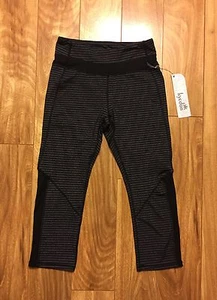 NWT $58 Mujer Kyodan Leggings Capri Pantalones XS Gris Negro Raya Multicolor - Imagen 1 de 5