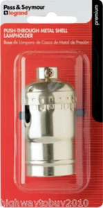 (5) Pass & Seymour 250V 660W Brass Finish Push Through Lamp Holder Sockets - Picture 1 of 1