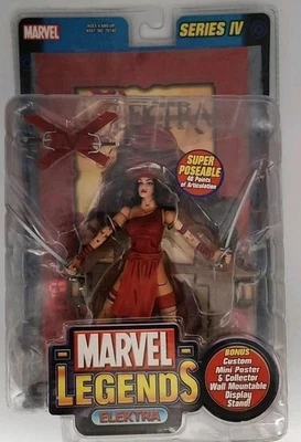 Nuevo en Paquete Marvel Legends Serie IV Elektra Figura 6" con Lámina Roja Mini Póster y Soporte Foto 1 de 4