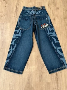 JNCO High Roller Tribal Collection Jeans 26x30 J1909DS2 Darkstone Handsand - Picture 1 of 12