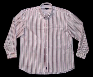 GANT Herren 80er zweilagiges Popeline Freizeithemd - XXL - weiß rosa Streifen Dress Fit - Bild 1 von 7