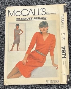 Abito McCall’s 1982 modello cucito 7971 Miss taglia 12 busto 34 completo - Foto 1 di 9