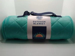 Life Is Good Outdoor Blanket Take It Easy Design 70" x 50" Aqua - Picture 1 of 6