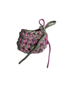 Sage Green And Pink Handmade Crochet Coin Purse - Picture 1 of 2