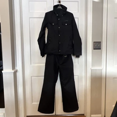 Oakley Mujer Pequeño Invierno Esquí Nieve Traje Abrigo y Pantalones Negro Rosa Caliente Cremallera Completa Foto 1 de 4