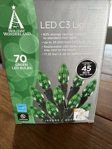 Holiday Wonderland 70 Count GREEN C3 LED Christmas Light Set New. F1 - Picture 1 of 5