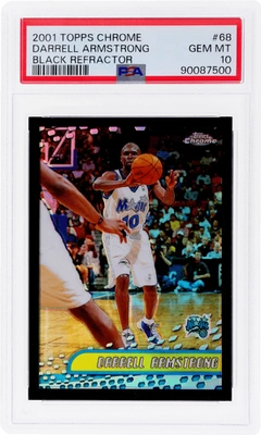 2001 Topps Chrome Darrell Armstrong Black Refractor #68 /50 PSA 10 - Image 1 of 2