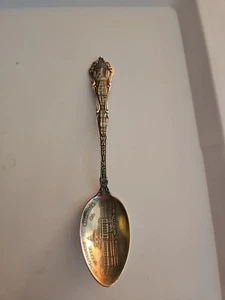 925 Sterling Silver Antique New Library of Congress & Washington DC Coffee Spoon - Picture 1 of 8