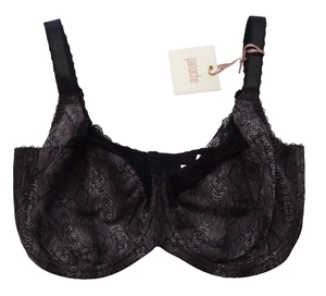 Reggiseno Panache 36GG Jasmine Balconnet Nero Stampa Animalier Ferretto Nuovo con etichette 6951 - Foto 1 di 10