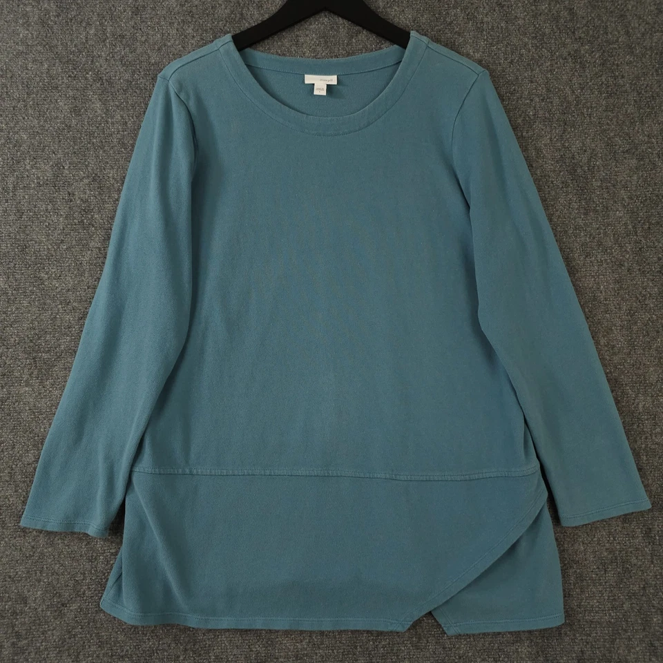 Camisa J Jill Mujer Grande Azul PureJill Dobladillo Asimétrico Suave Túnica Top Suéter Foto 1 de 4