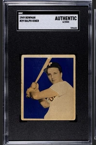 Ralph Kiner, 1949 Bowman #29, SGC AUTHENTIC ALTERED - JUST GRADED. - Picture 1 of 2