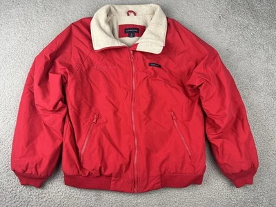 Lands End Jacket Womens Small Red Fleece Lined Full Zip Presbyterian Homes Logo - Image 1 of 4