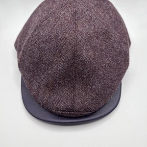 New Goorin Bros berretto piatto lana bordeaux/viola tweed/viola bordo pelle grande - Foto 1 di 11