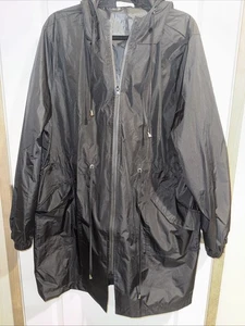 DAMEN REGENMANTEL WINDBREAKER JACKE INVOLAND SCHWARZ GRÖSSE 16 W NEU OHNE ETIKETT - Bild 1 von 6