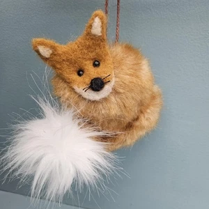 Handarbeit Kunstfell Fuchs Dekoration Baumbehang Ornament Waldtier Kugel  - Bild 1 von 9