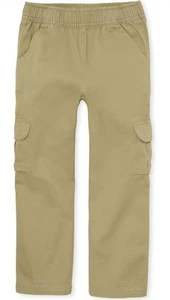 NWT The Children’s Place Boy's Pull On Cargo Khaki Pants Flax Tan Size 4 - Picture 1 of 4