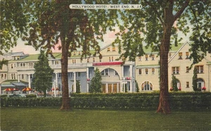 NEW JERSEY POSTCARD: HOLLYWOOD HOTEL, WEST END, LONG BRANCH, NJ - Picture 1 of 2